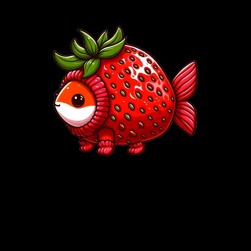 Fish in strawberry costume