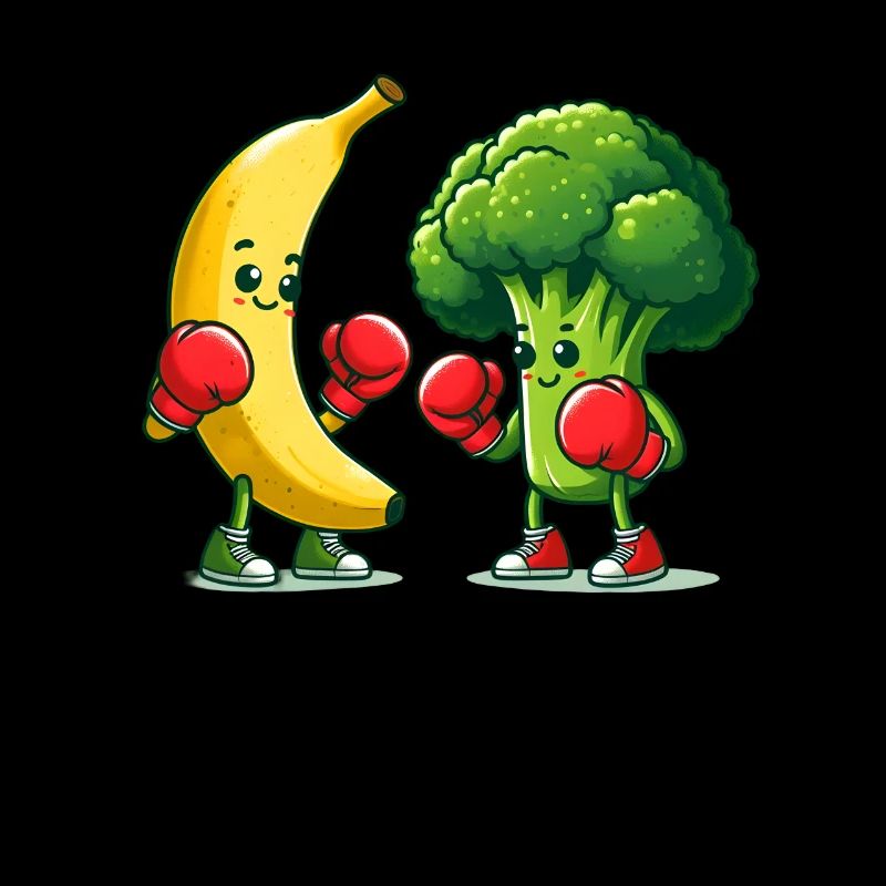 Match de boxe banane vs brocoli