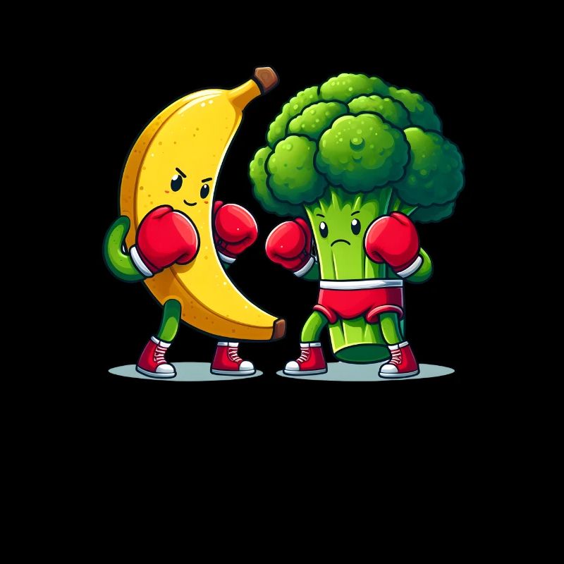 Match de boxe banane vs brocoli