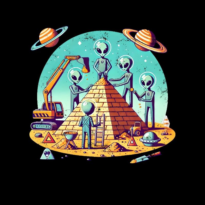 Aliens build pyramid
