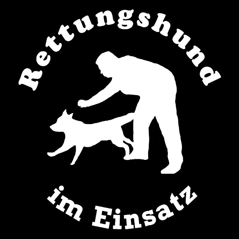 Rettungshund im Einsatz weiss Rund