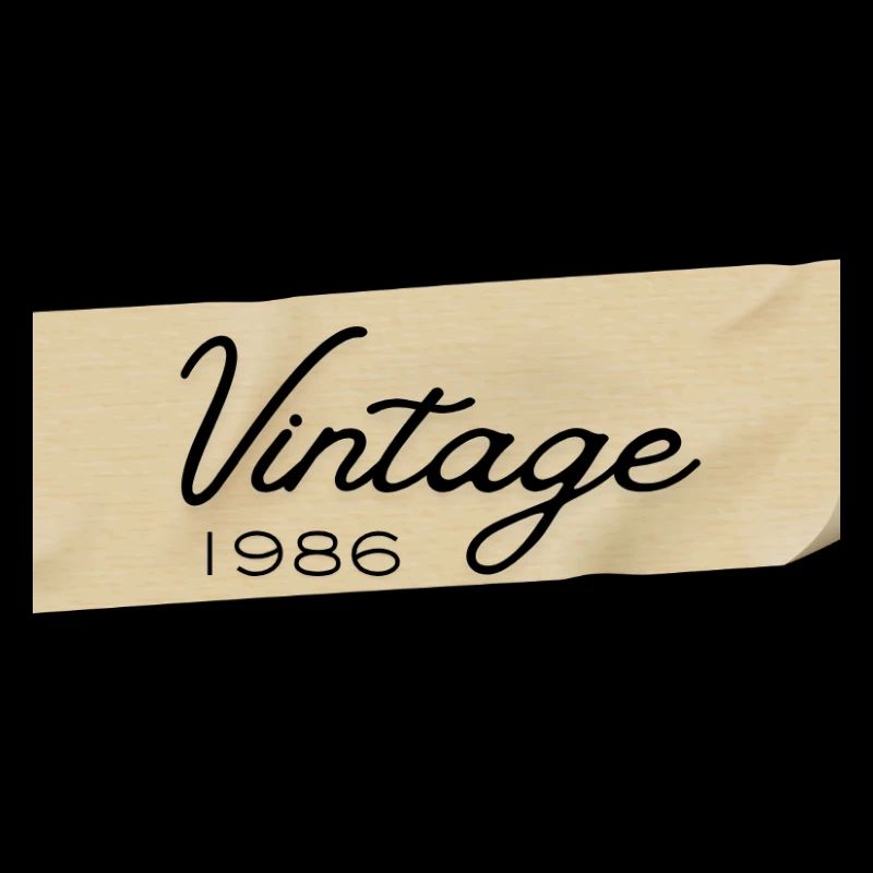 Vintage 1986 Script on Wood