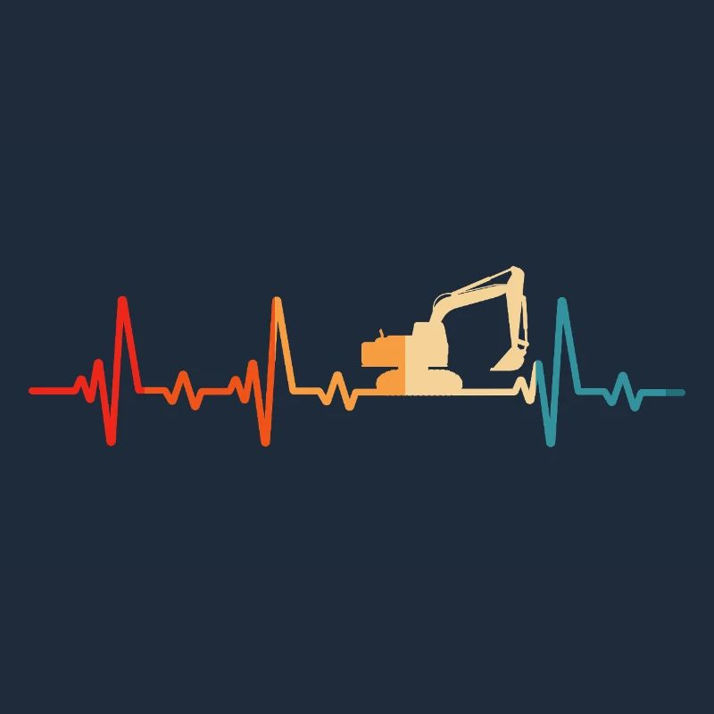 Retro Bagger Baggerfahrer Baustelle