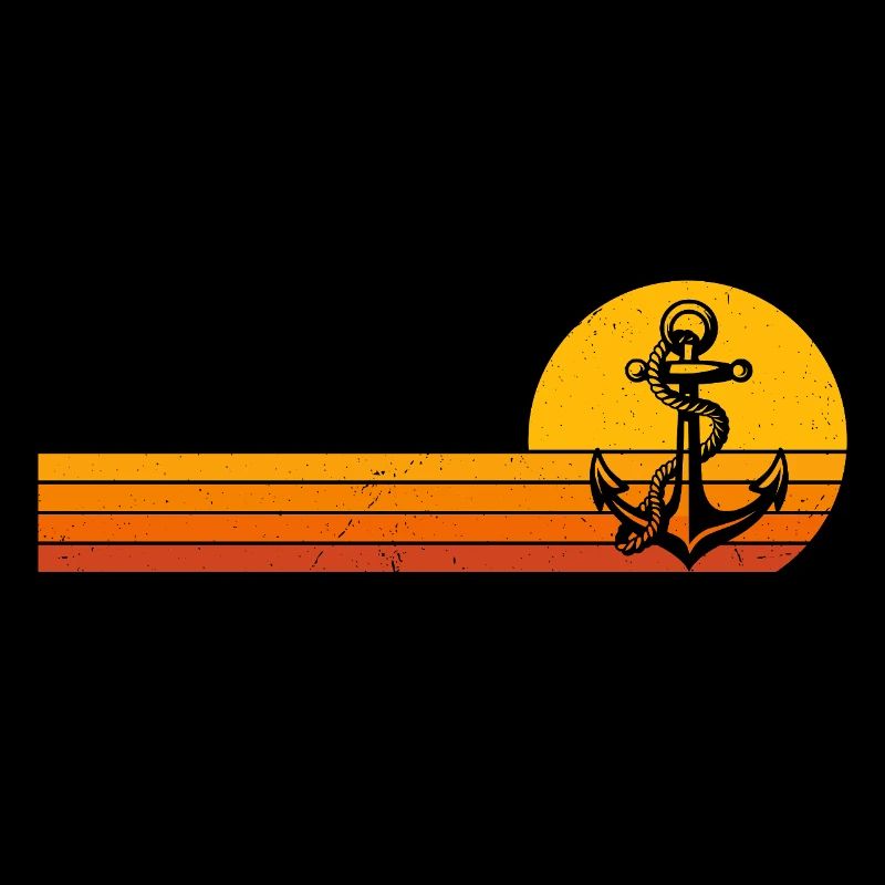 Boating Retro Anchor Captain Sailor