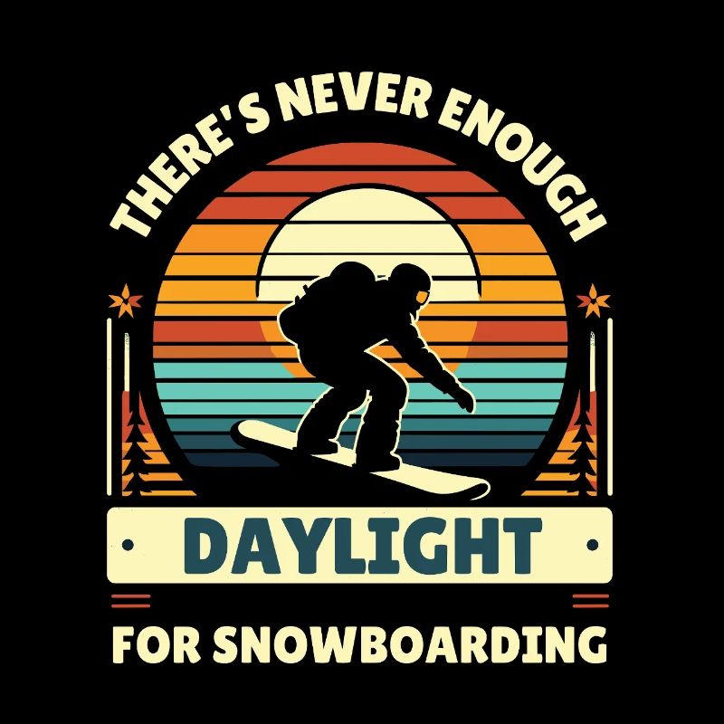 Snowboard Snowboarder Rétro Vacances d’hiver Cool