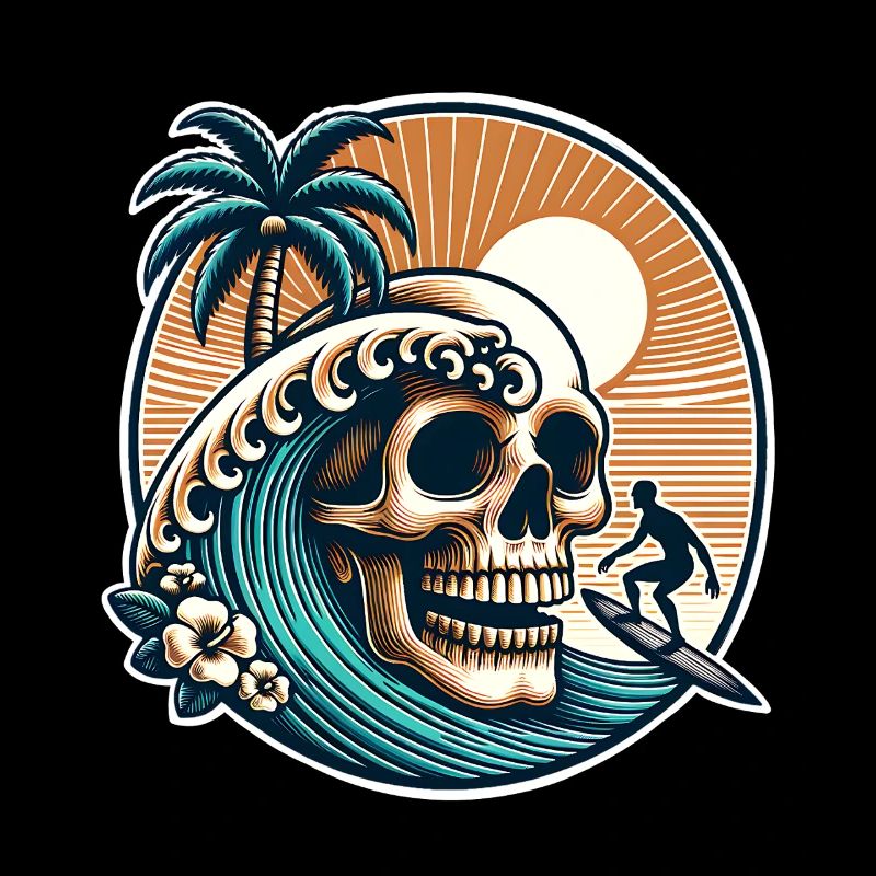 Surfing Surfer skull