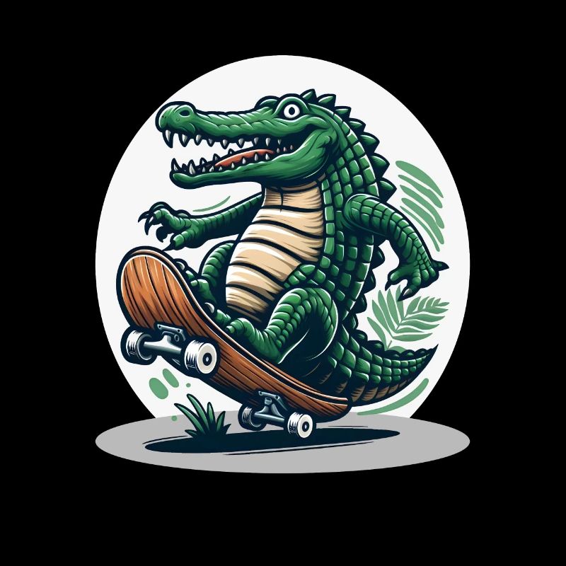 Skateboarding crocodile