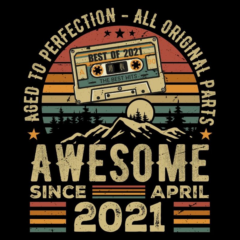 April 2021 Vintage Retro Birthday Gift