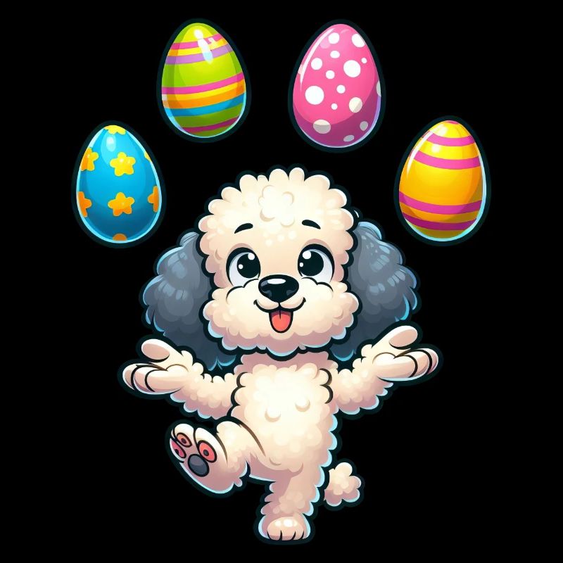 Easter Egg Easter Egg Dog Poodle Juggling Juggler