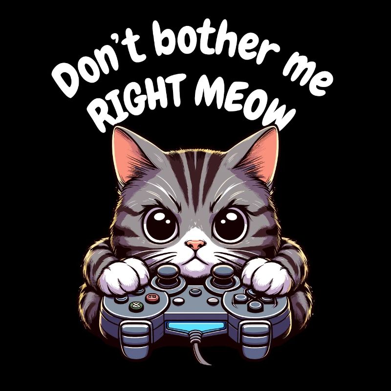 Video Game Katze Controller Gamer Zocken PC Lustig