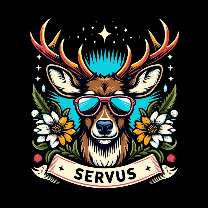 Bavaria Beer Tent Deer Servus Dialect Funny Cool