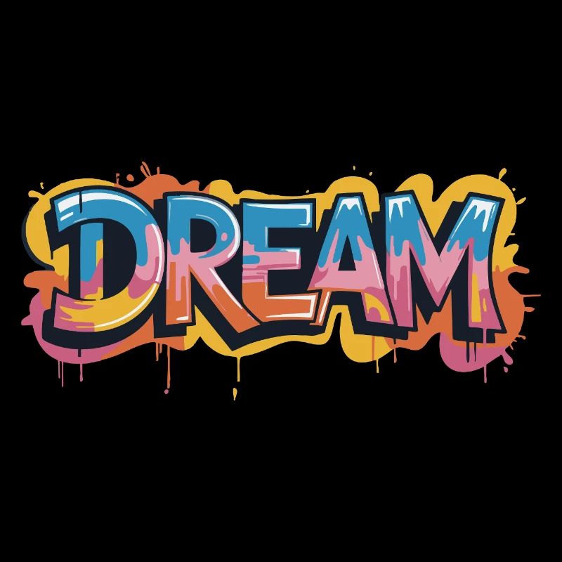 DREAM Graffiti Design voller Farbe und Motivation