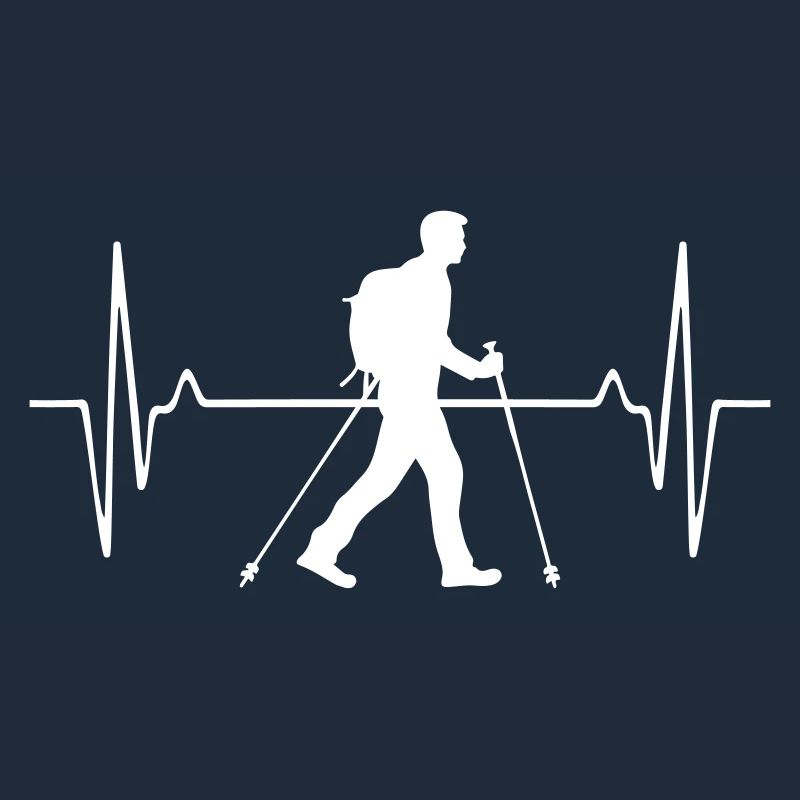Nordic Walking Man Pulse Frequency