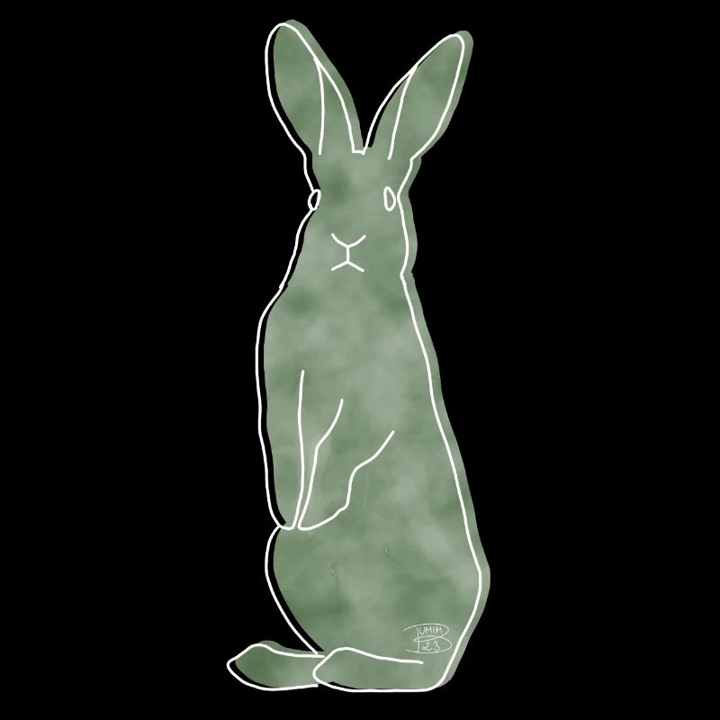 "Bunny", boho line art design, series "Woods"