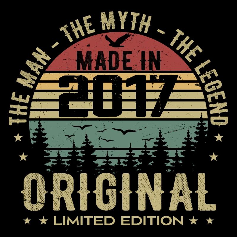 Original 2017 Retro 2017 Cadeau Anniversaire 2017