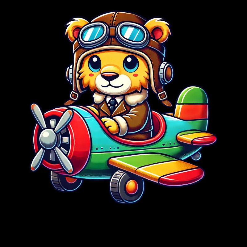 Löwe Pilot Propellerflugzeug Flugschein Flugzeug