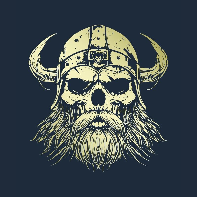 Wikinger Totenkopf Valhalla Gold