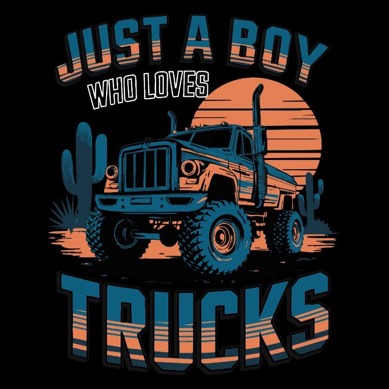 Just a boy who loves trucks