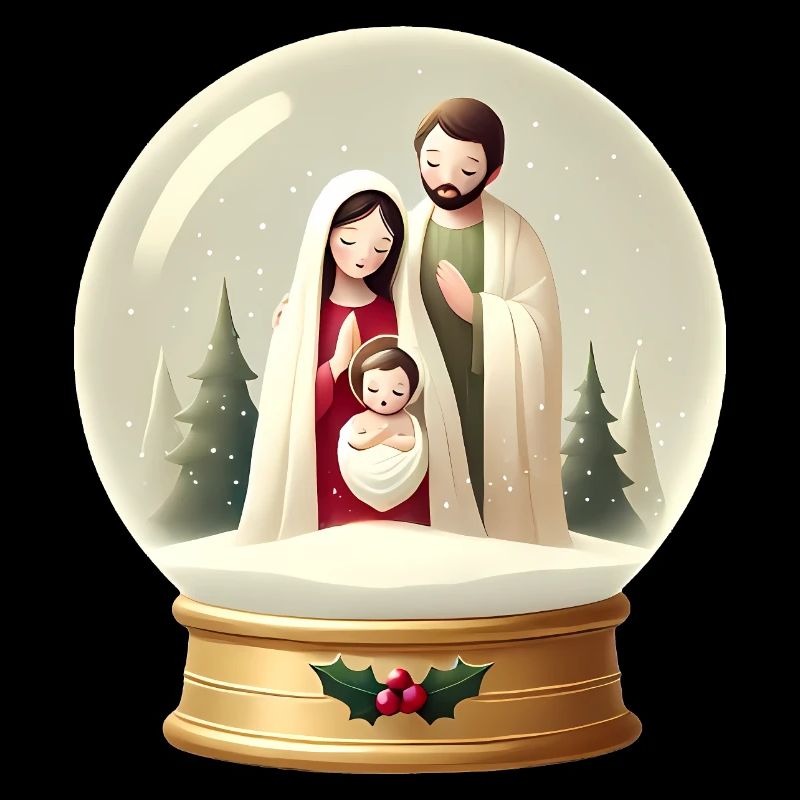 Crèche Boule à neige Scène de Noël
