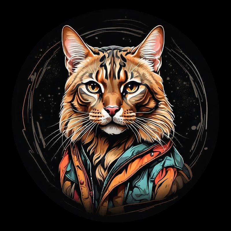 Portrait de chat du Bengale technique aquarelle