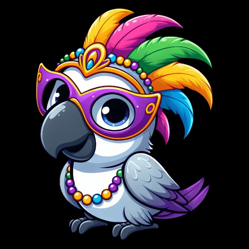 Cacatoès coloré de Mardi Gras