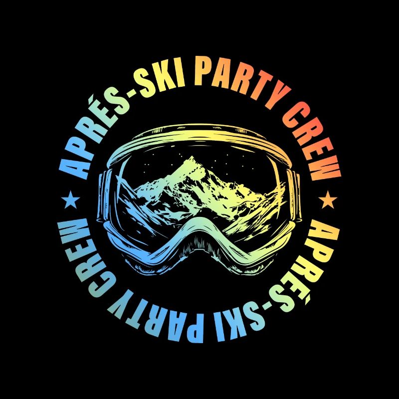 Après Ski Party Crew Ski Mountains Multicolored
