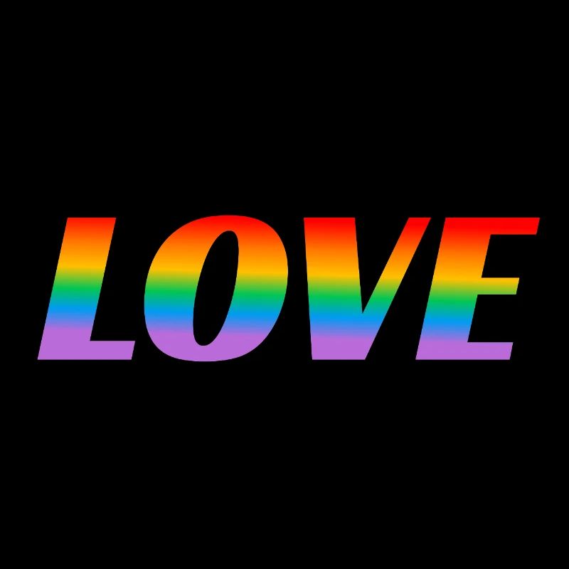 Rainbow text LOVE LGBT Pride Month
