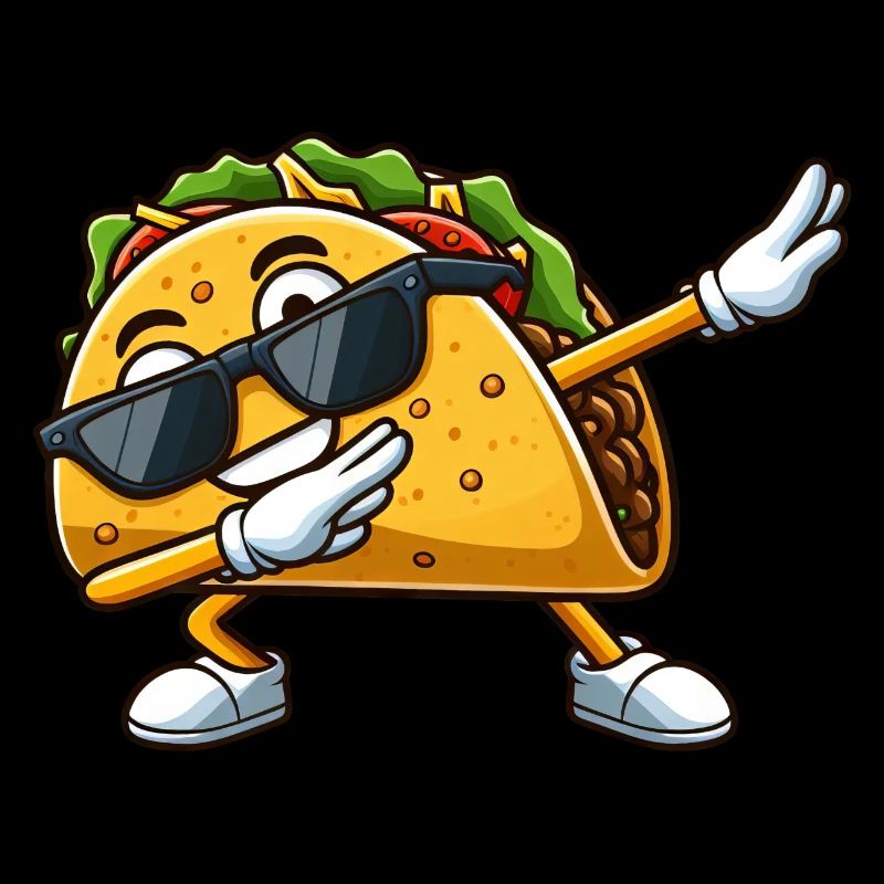 Süßer Taco Dabbing Comic Fast Food