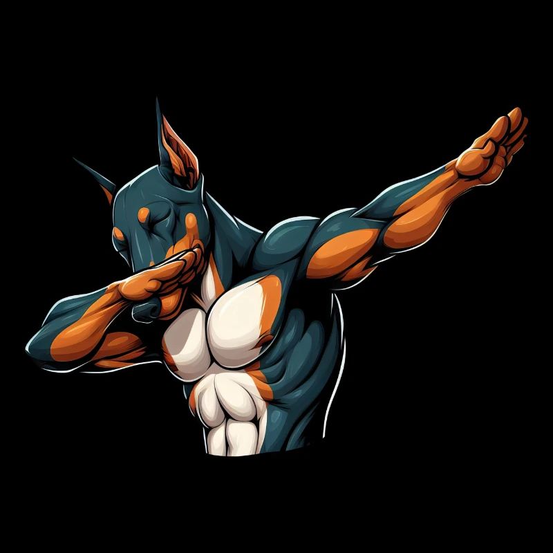 Cool Doberman Dabbing Bande Dessinée