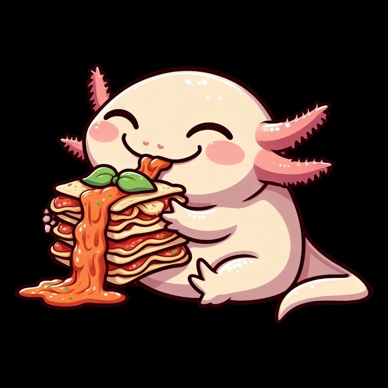 Axolotl isst Lasagne Comic