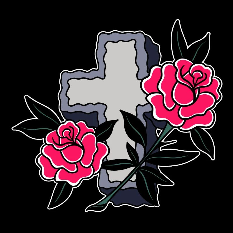 Croix et roses