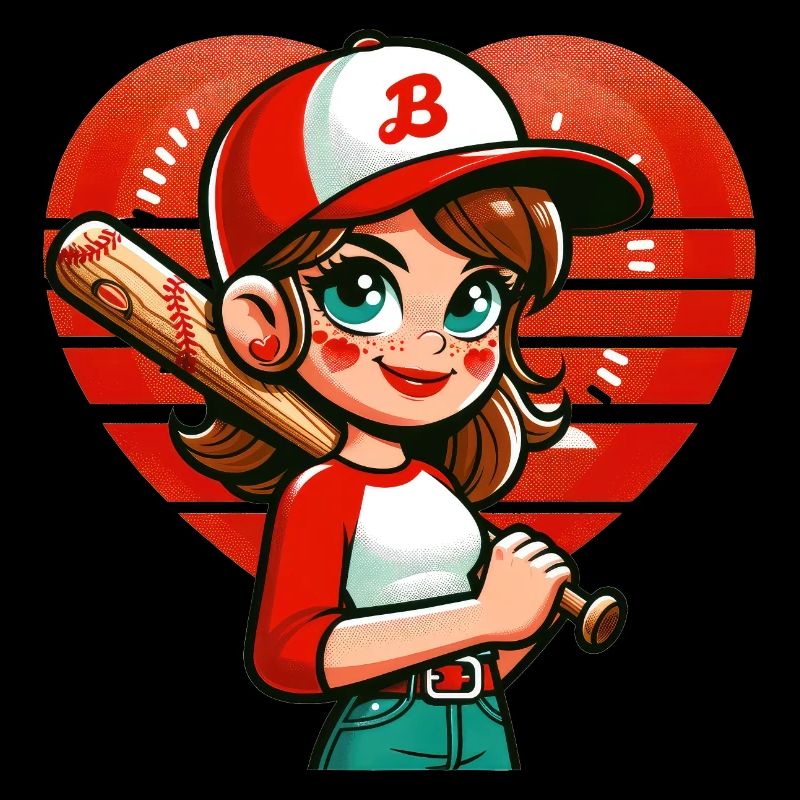 Fröhlicher Baseball-Mädchen-Champion