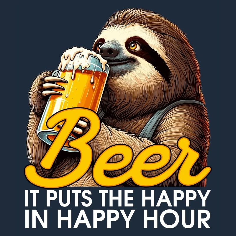 Happy Hour Bier Faultier Geschenk