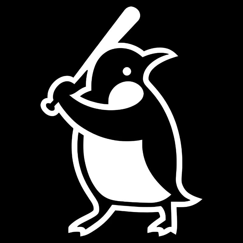 Silhouette de joueur de baseball pingouin