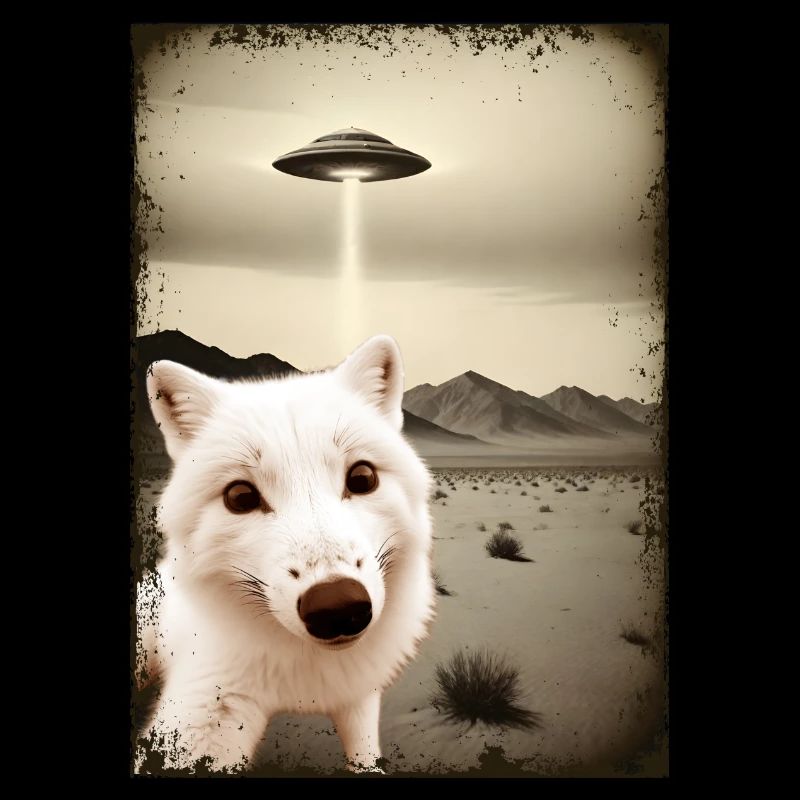 Polarfusch spots UFO in desert