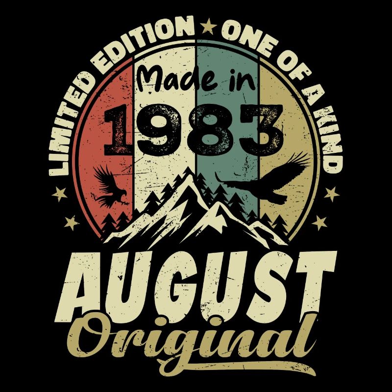 August 1983 Vintage 1983 August Birthday Gift