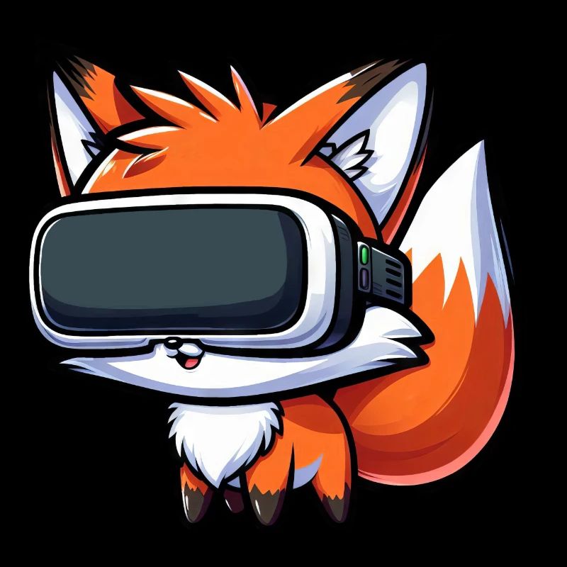 Süßer Fuchs VR Gamer Virtual Reality Cartoon
