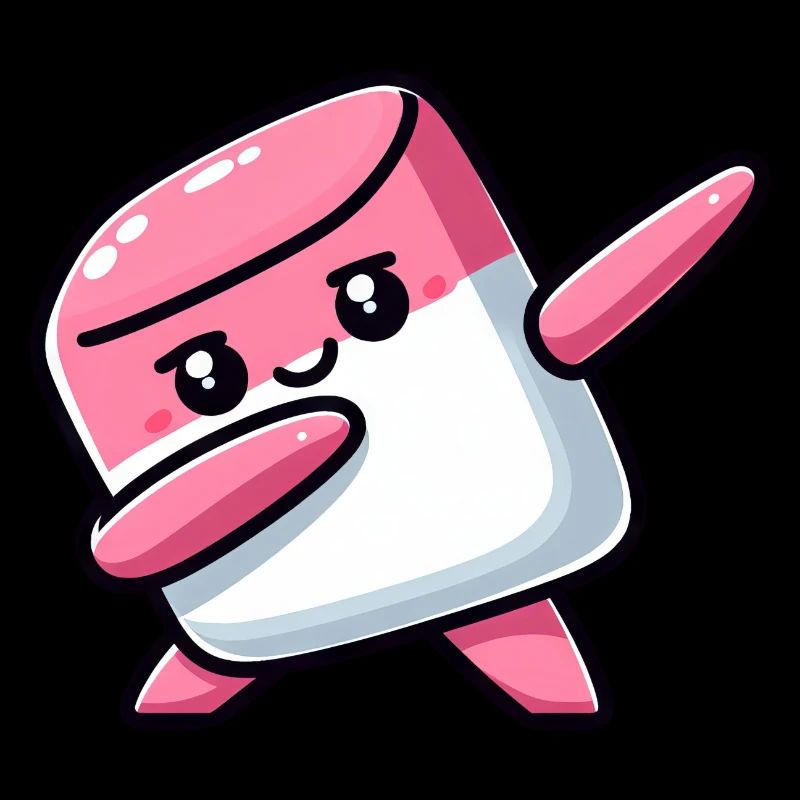 Cute Marshmallow Dabbing Cartoon