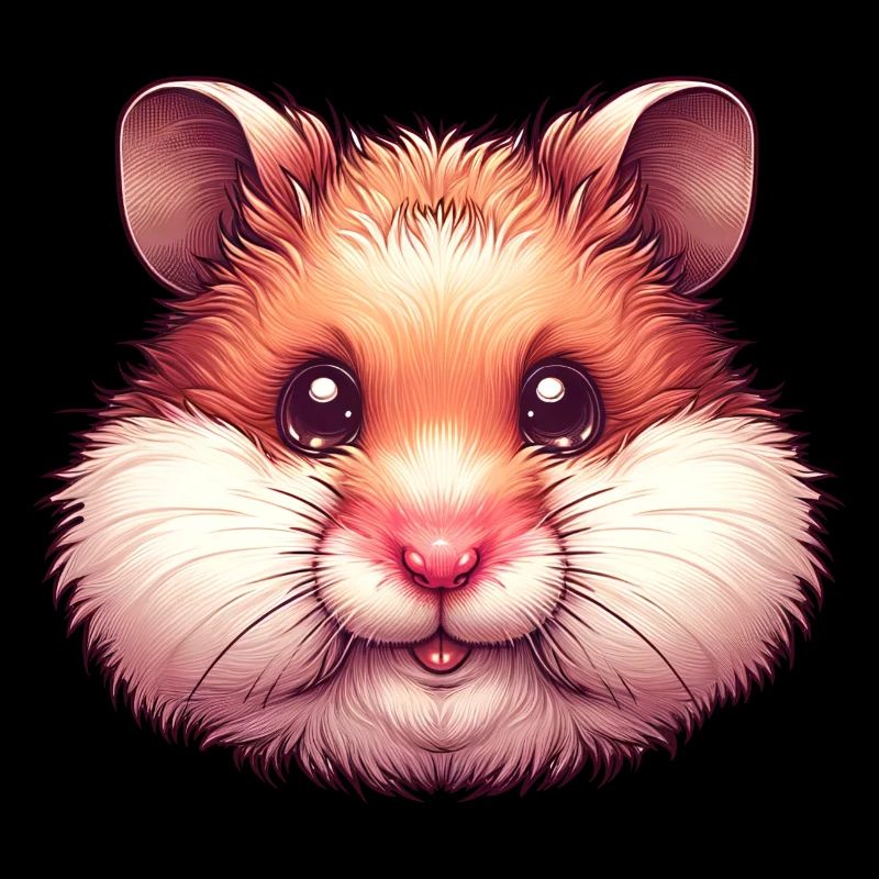 Portrait de tête de hamster Joues de hamster laides