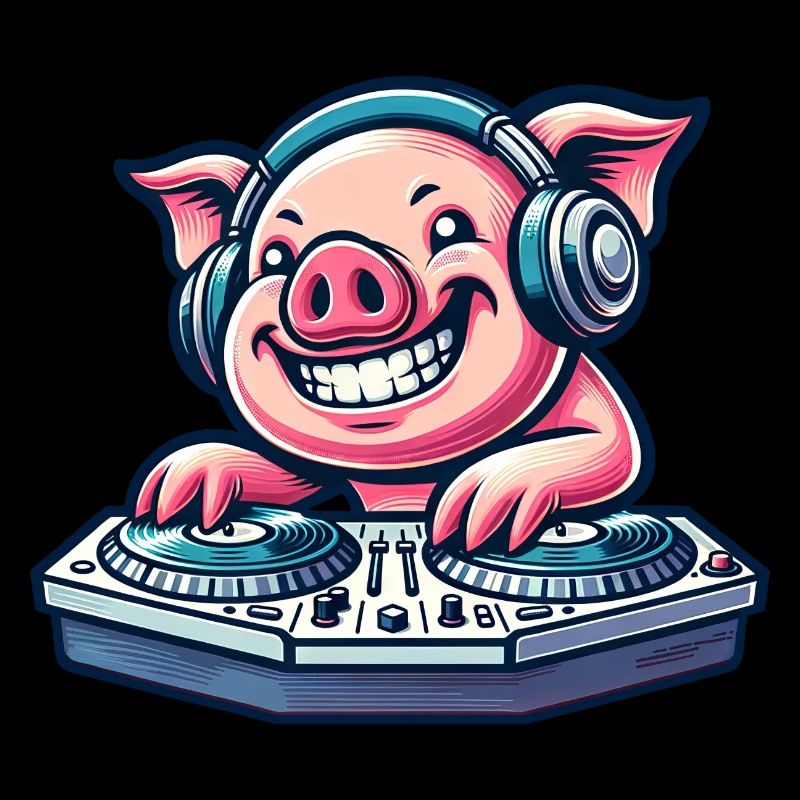 Cochon DJ Disco Musique Fête Techno Minimal
