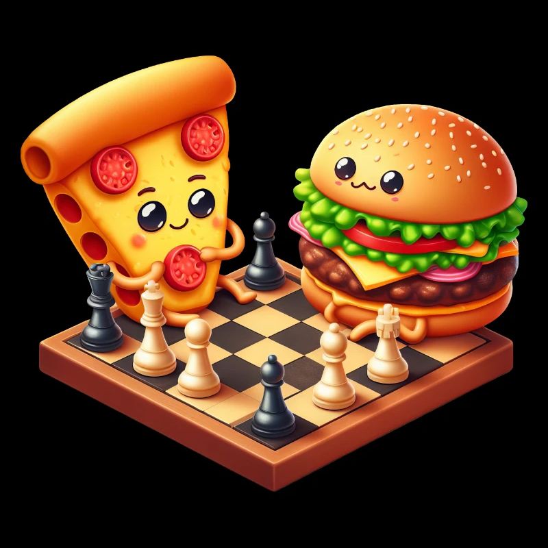 Échecs, Pizza, Cheeseburger, Restauration rapide