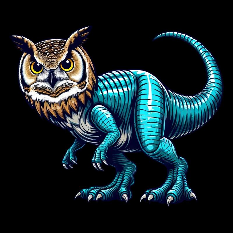 T-Rex Owl Fusion Mythical Beast Design