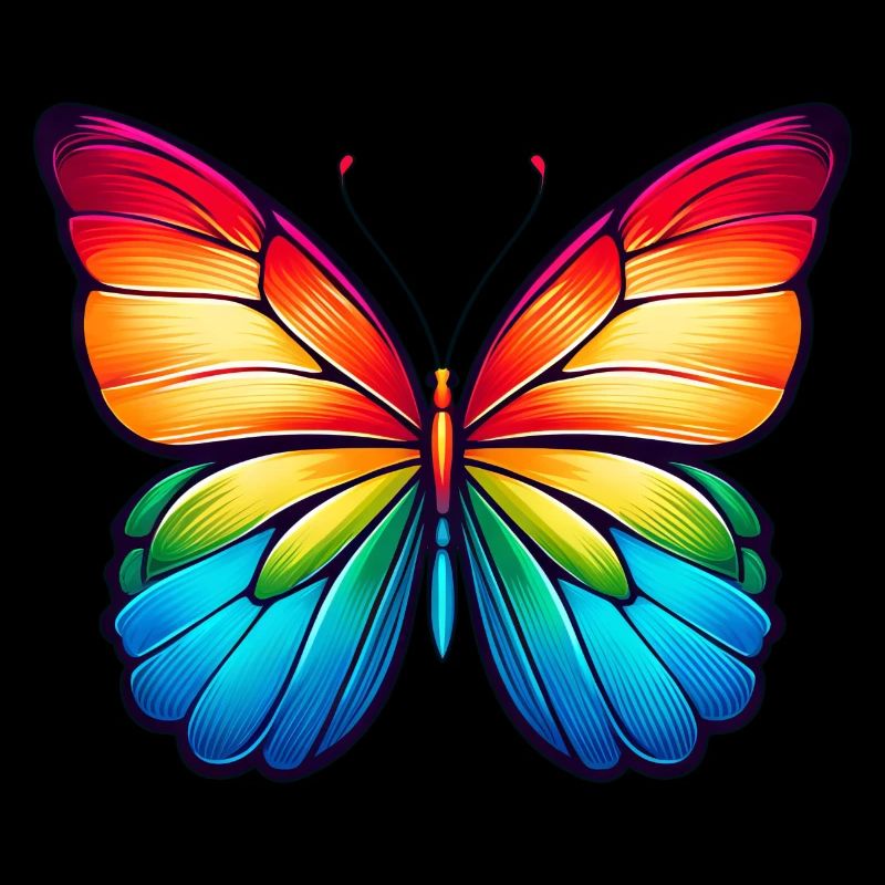 Butterfly Rainbow Colors Nature