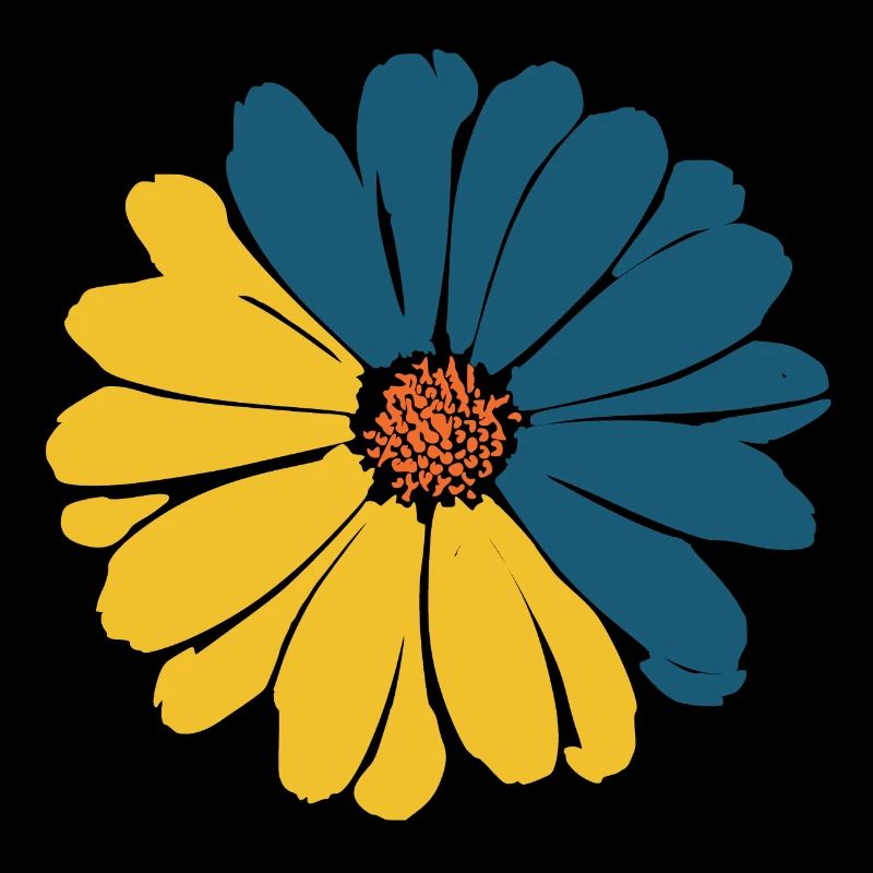 Fleur bleu foncé fleur fleur bleu-jaune