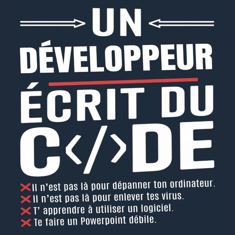 Un développeur écrit du code humour programmation