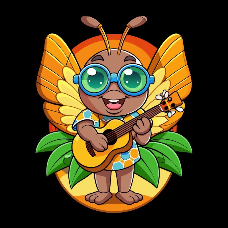 Lunettes de soleil de plage d’été de dessin animé de papillon drôle