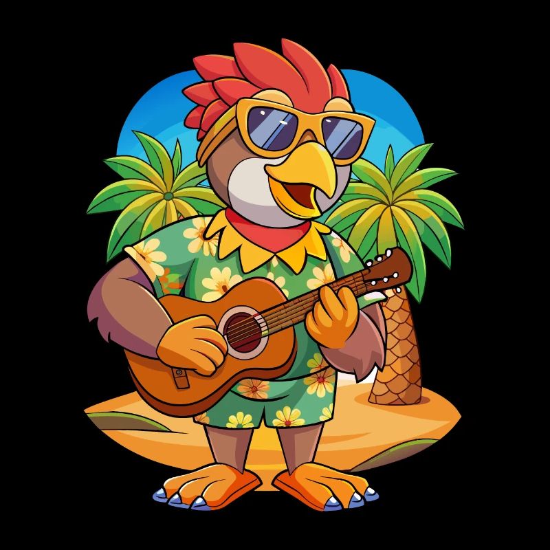 Funny Hawk Summer Beach Sunglasses Hawaiian