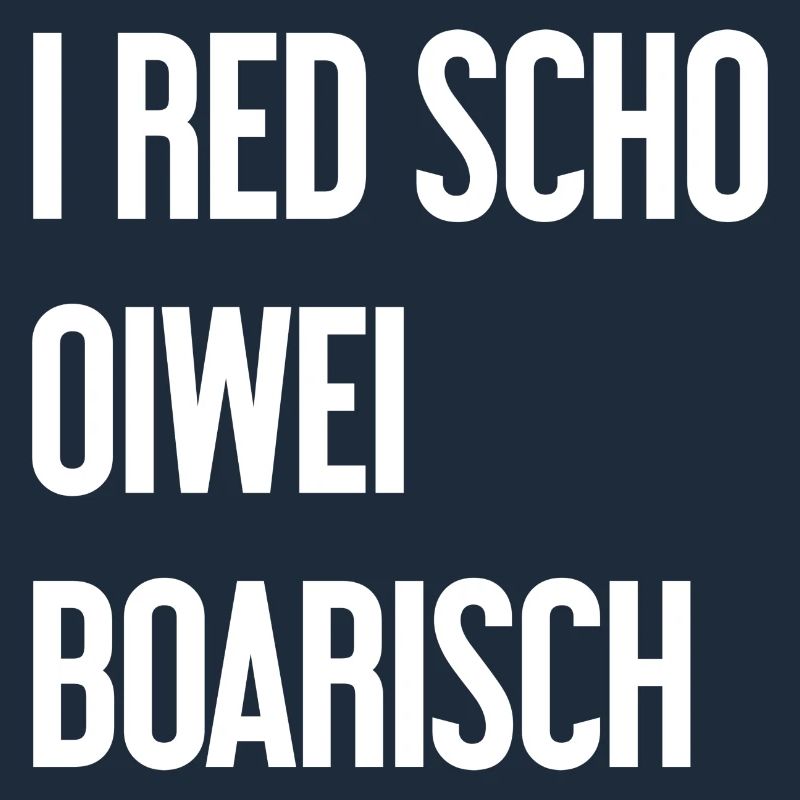 I red scho oiwei boarisch