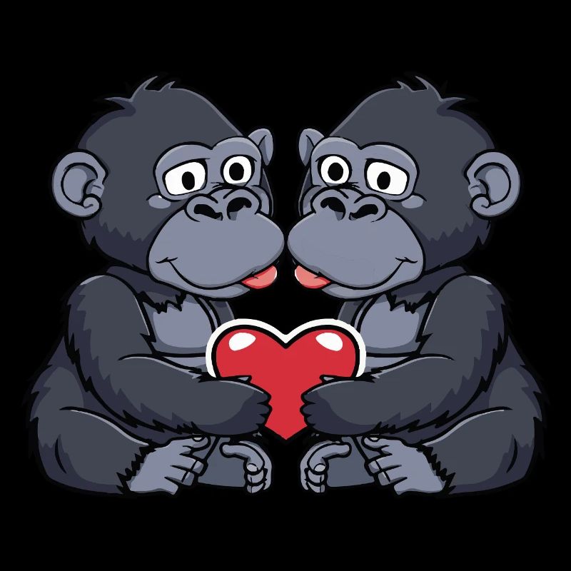 Gorilla Paar Herz