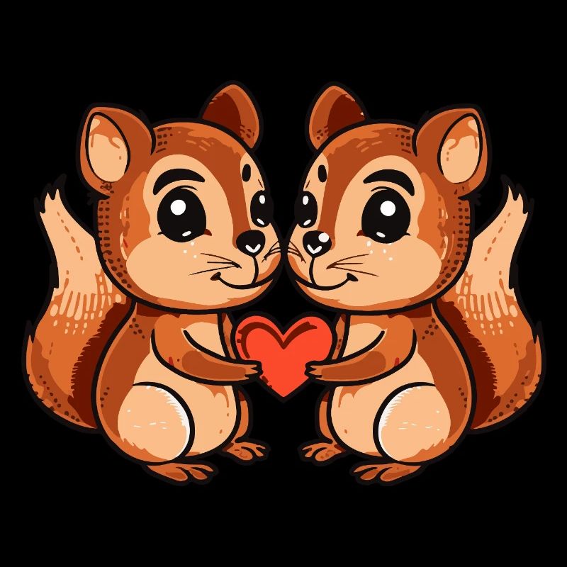 Eichhörnchen Paar Herz